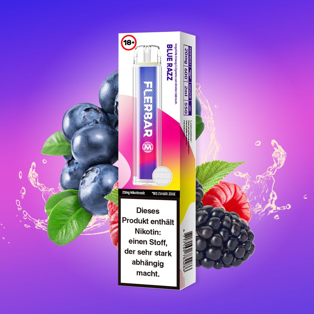 Flerbar M Blue Razz Einweg Vape 20mg