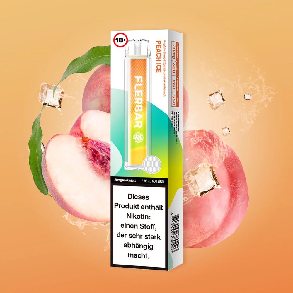 Flerbar M Peach Ice Einweg Vape 20mg