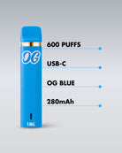 OnlyGrams CBD Vape 600 Züge, USB-C, 280mAh, 1ml