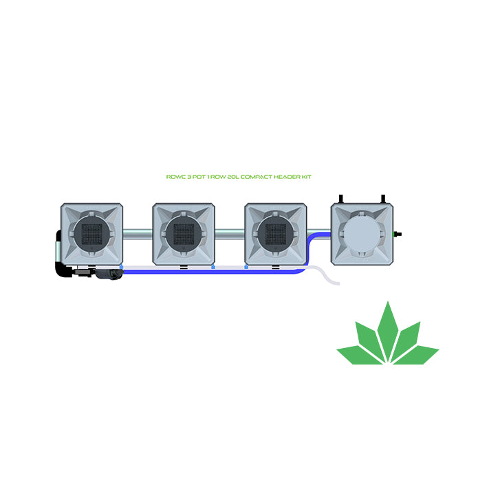 Alien Hydroponics RDWC System 3 "Silver Series" (20L Töpfe) - 1 Row Kit – Ansicht 2