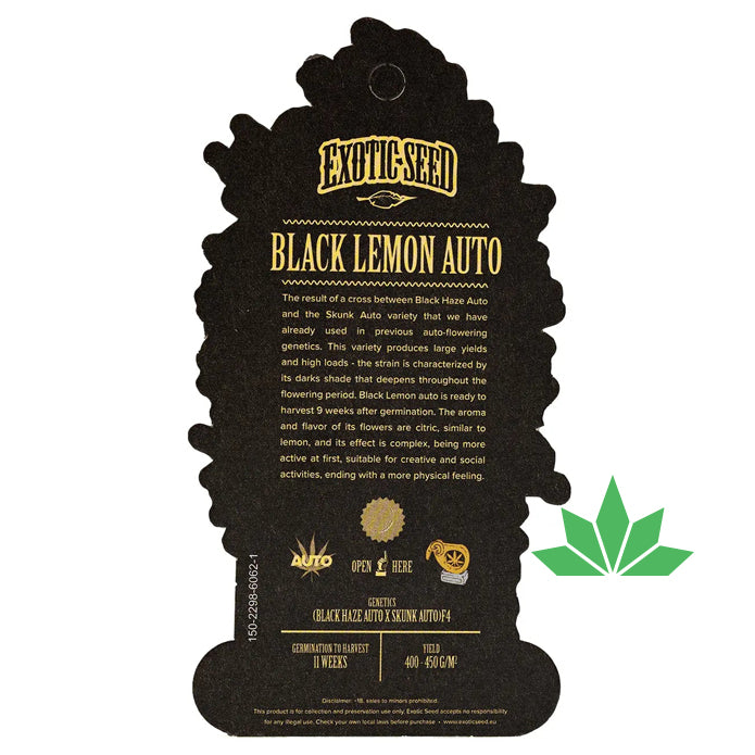 Exotic Seed -  BLACK LEMON - Automatic / 3 Seeds