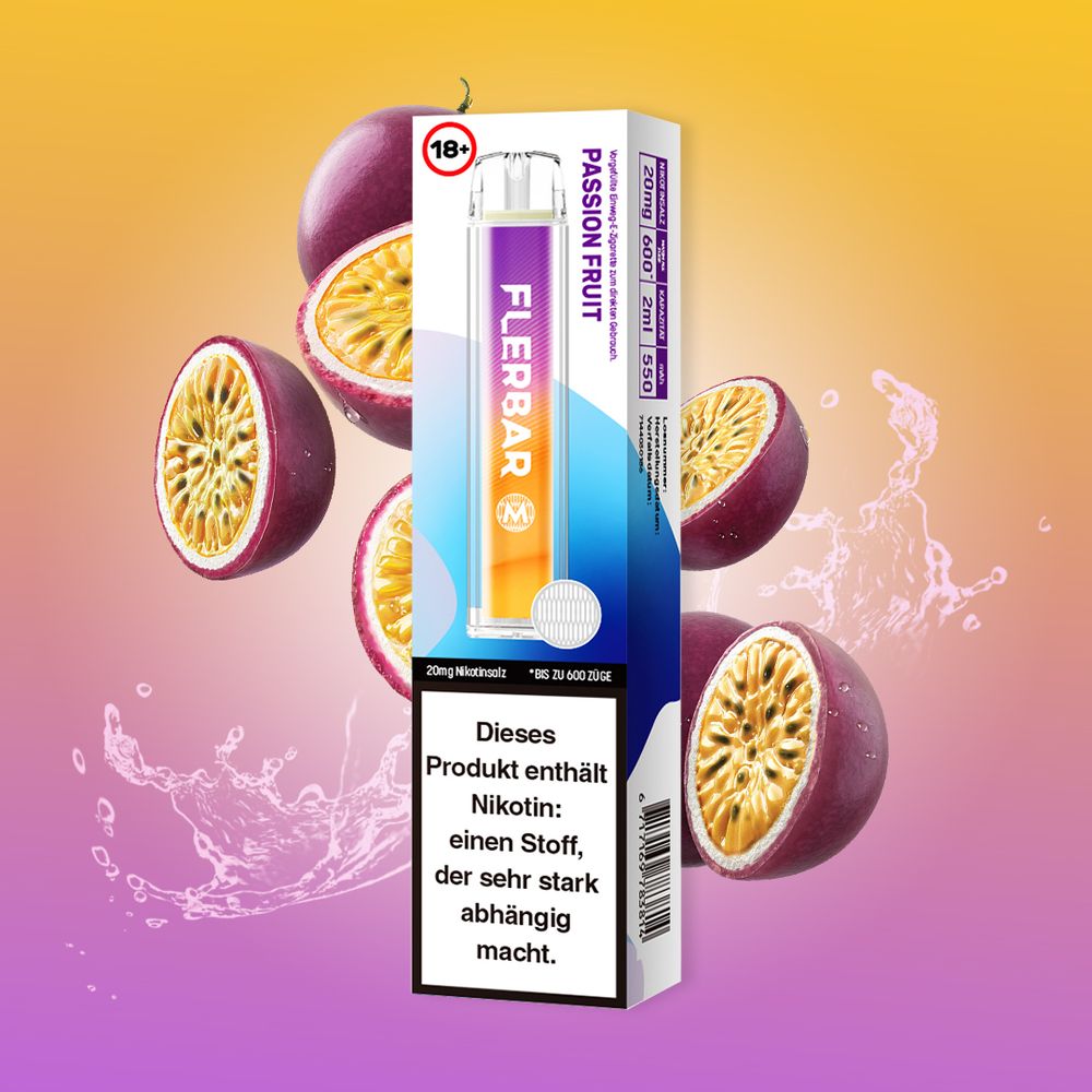 Flerbar M Passion Fruit Einweg Vape 20mg