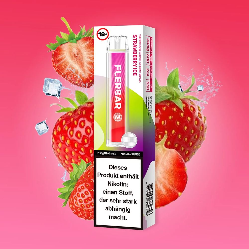Flerbar M Strawberry Ice Einweg Vape 20mg