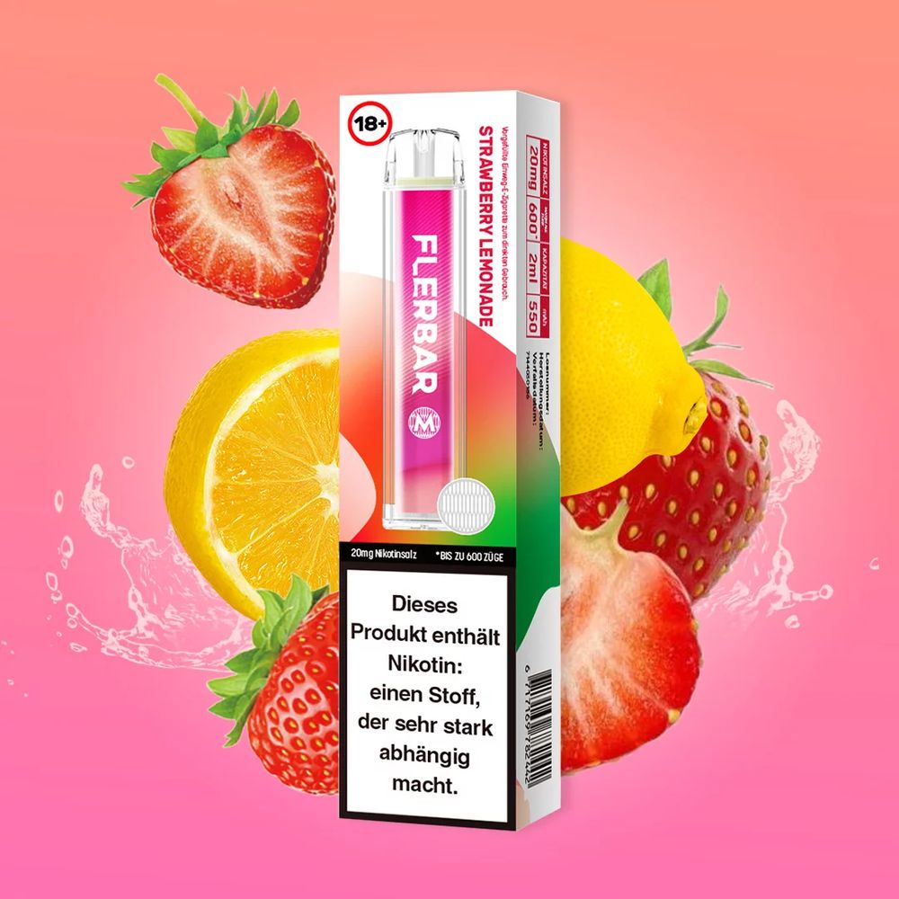 Flerbar M Strawberry Lemonade Einweg Vape 20mg