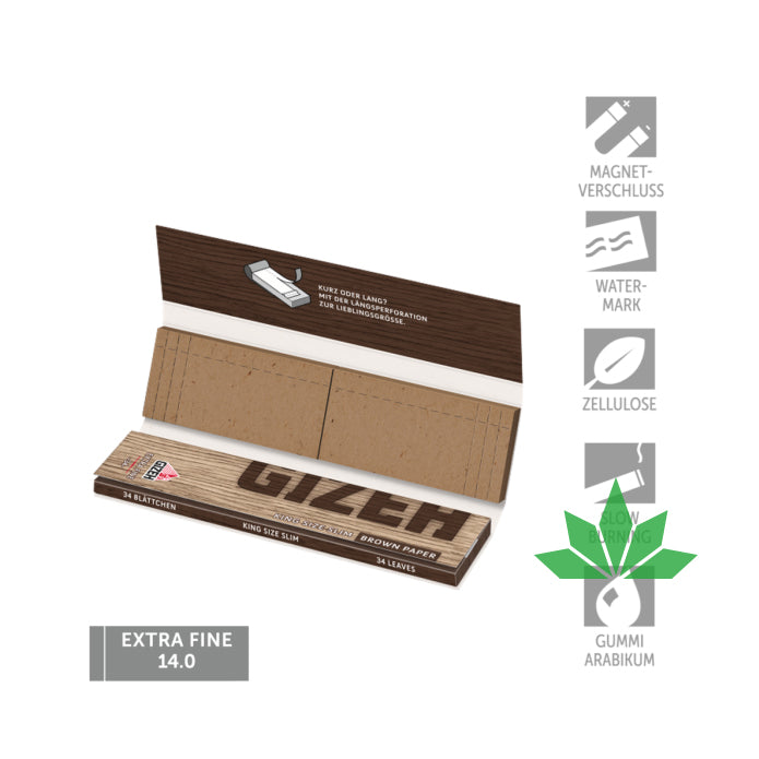 GIZEH BROWN King Size Slim + Tips – Ansicht 2