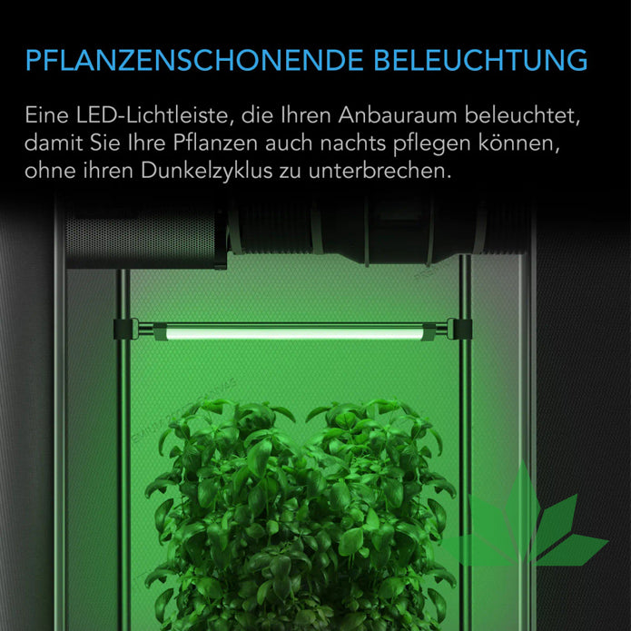 IONBEAM Green, Pflanzenschonende grüne LED-Arbeitsleuchte mit Timer, Dimmer und Controller, 40 cm