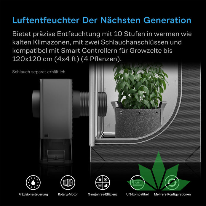 HYDRONE 5, Pflanzen-Luftentfeuchter mit 10-stufiger Regelung, PWM-Motor – Ansicht 2