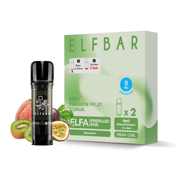 ELFBAR ELFA Pods Kiwi Passion Fruit Guava nikotinfrei 2er Pack